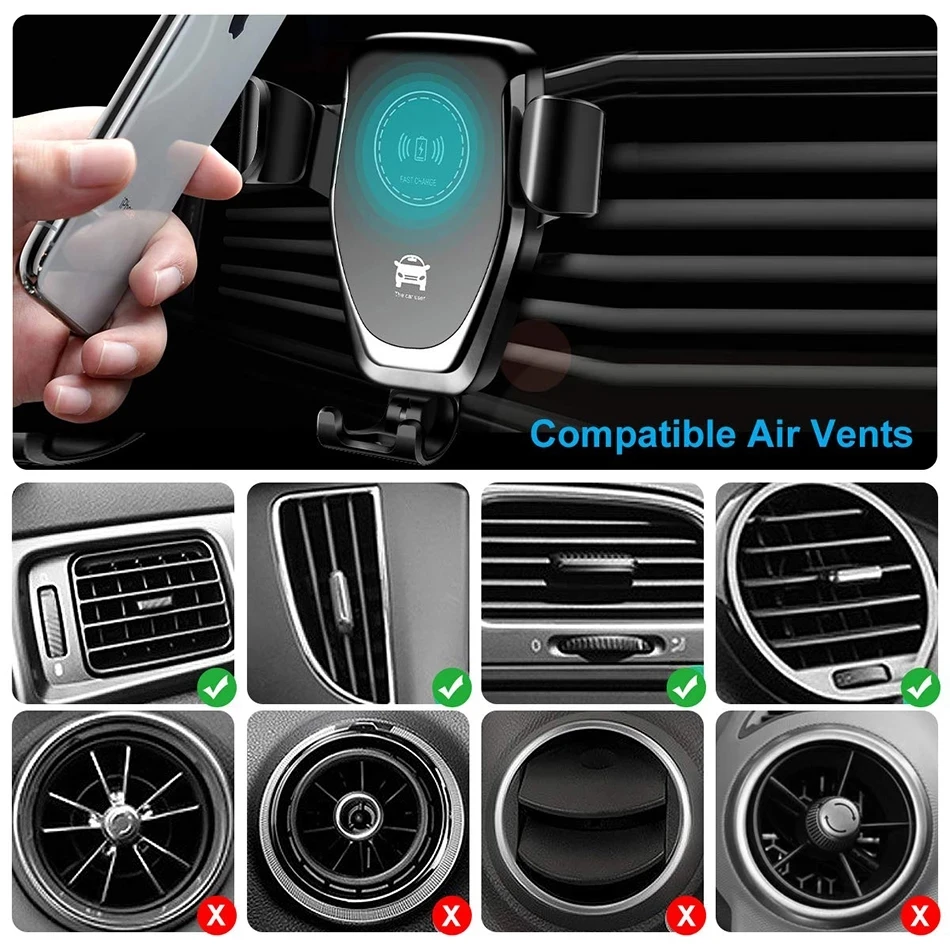 Wireless Car Charger Mount Fast Charging - VIKEFON Pengisi Daya Mobil Nirkabel, Dudukan