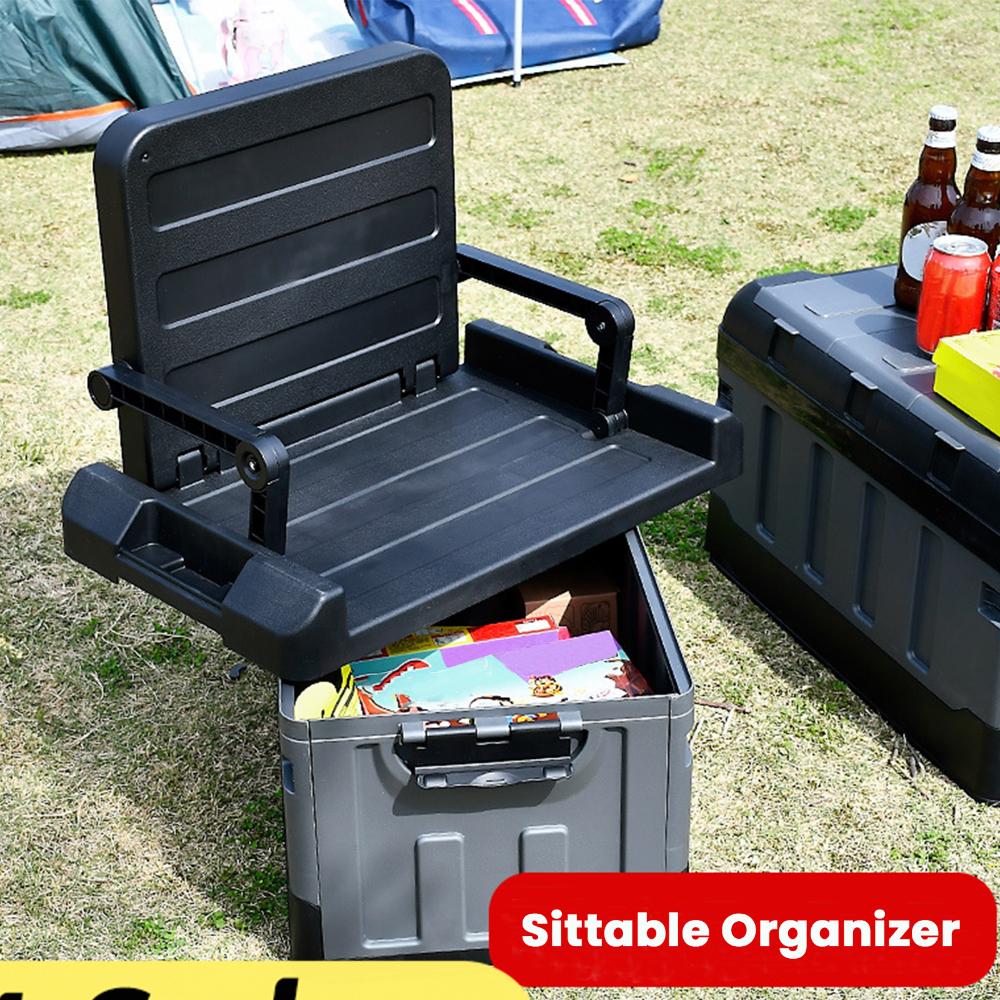 Car Trunk Organizer Foldable Storage Box - Organizer Bagasi 60L, Kotak Penyimpanan Camping