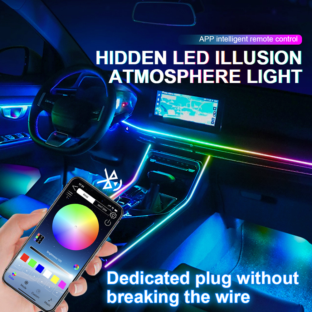 6/10/14/18/22 dalam 1 Lampu Am - Led Ambient Interior Car Lights App Control ulasan dan harga