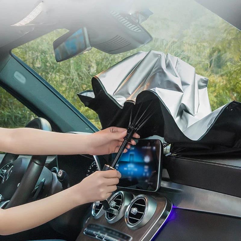 Pelindung Matahari Mobil Serba - Car Sunshade Windshield Umbrella Foldable ulasan dan harga