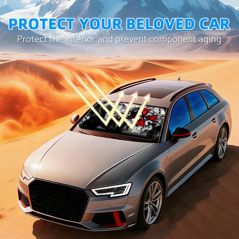Payung Film Horor Pelindung Ma - Car Sunshade Windshield Umbrella Foldable ulasan dan harga